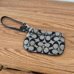 Coach Black and Gray Signature Wristlet